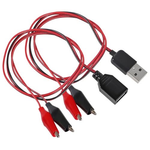 Image of 8PCS USB to Alligator Clip Adapter Cable Male Female USB to Alligator Clip Probe USB Cables with Alligator Clip for Circuit Test
