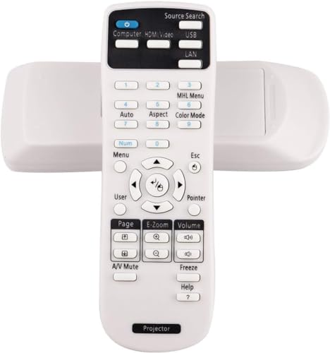ESolid Replacement Projector Remote Control for Epson 1648806 EX3200 EX3240 EX5240 EX5250 EX7240 EX9200 VS240 VS340 VS345 PowerLite 1224 1264 1284 Home Cinema 1040 640 740HD S31 U32 W04 W32 Controller