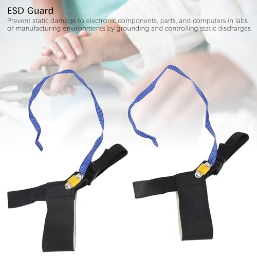 Image of 2PCS Anti Static ESD Foot Heel Straps, Adjustable Ankle Heel Strap Anti Static Foot Grounder ESD Band Protecting Electronics Against Electric Shock for Grounding, Men or Women