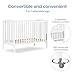 Dream On Me Full-Size 2-in-1 Folding Baby Crib in White, GreenGuard Gold & BSA, Portable, Patented Quick Folding System, Strong Wheels, 2 Adjustable Mattress Heights