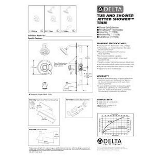 Delta Faucet T17T038 Lahara Tempassure 17T Series Valve Trim Only, Chrome, 4.00 x 4.00 x 5.00 inches - image 4
