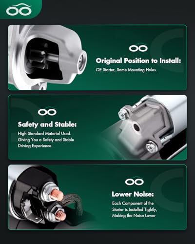 Image of SCITOO Starter Motor 1G069-63010 18413 for KUBOTA D1105 25HP Dsl for KUBOTA Mowers-Turf ZD25 ZD28 05-Bk ‎1.1kW /12 Volt CW 9-Tooth Pinion Denso PLGR