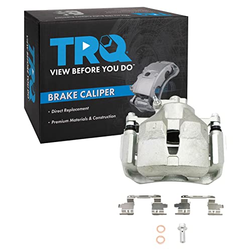 Image of TRQ Front Left Brake Caliper w /Bracket Drivers Side