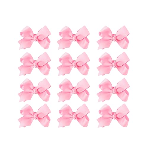 Image of Small Solid Bow for Girls - Set of 12 (Light Pink)