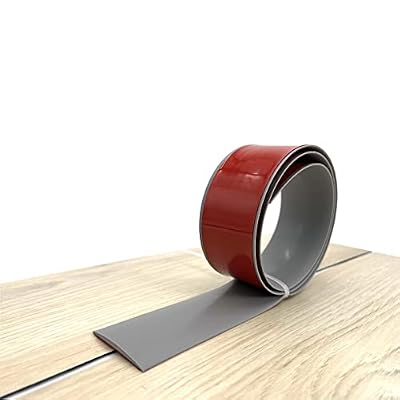 Self Adhesive Floor Transition Strip Carpet Seam Strip Ground Separation Sign Strip Threshold Strip Transition Strip (5CM*6.56FT, Grey, 1)