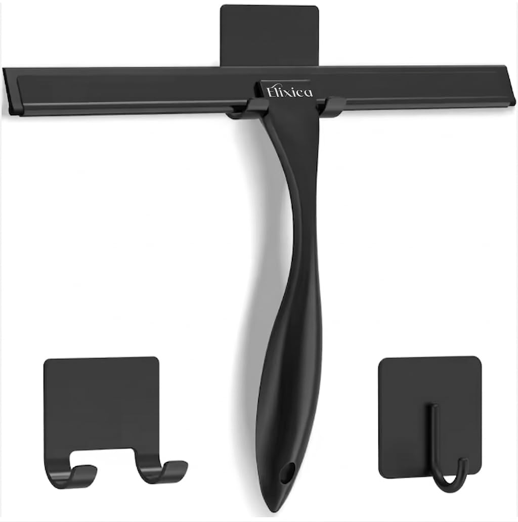 Premium Duschabzieher Edelstahl 25 cm – Duschabzieher Schwar