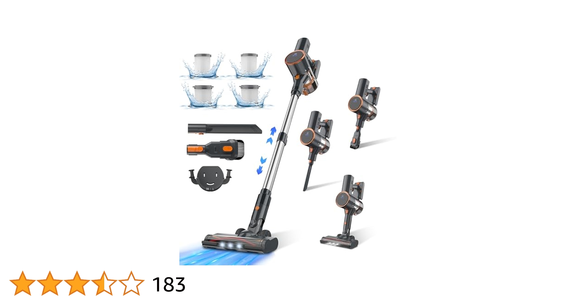 Amazon | 掃除機 コードレス【45000pa強力吸引・60分連続稼働