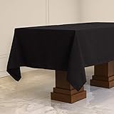 Kadut Rectangle Tablecloth (60 x 102 Inch) Black Rectangular Table Cloth for 6 Foot Table | Heavy Duty Fabric | Stain Proof Table Cloth for Parties, Weddings, Kitchen, Wrinkle-Resistant Table Cover
