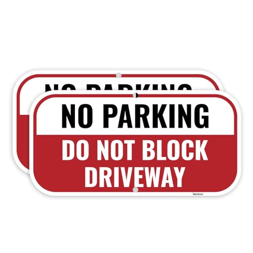 Panneaux No Parking Do Not Block Driveway contre le stationnement
