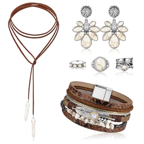 Image of Ecally Western Turquoise Jewelry Set for Women