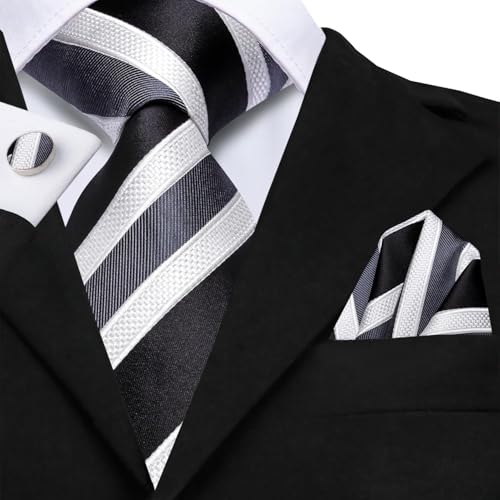 Image of Hi-Tie Men 63inches Tie Set Extra Long Necktie Paisley Tie Pocket Suqare Cufflinks Big and Tall Men Tie