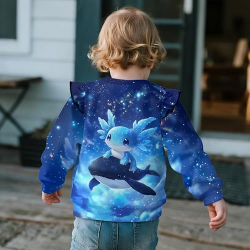 DISNIMO Toddler Sweatshirt Kids Long Sleeve Shirt Girls Crewneck Sweatshirts Ruffle Pullover Fall Clothes4