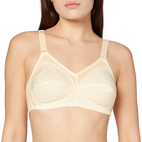 Sassa Damen Schalen BH, Soft-BH Jacquard Einfarbig, Gr. 120B (Herstellergröße:120B), Elfenbein (Champagner 00300)