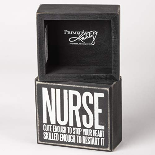 Primitives-by-Kathy-33803-Box-Sign-4-x-35-Nurse-Cute-Enough-to-Stop-Your-Heart Primitives by Kathy 33803 Box Sign 4 x 35 Nurse Cute Enough to Stop Your Heart