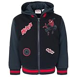 Marvel Spider-Man Miles Morales Toddler Boys French Terry Varsity Zip Up Bomber Jacket Black/Gray 3T