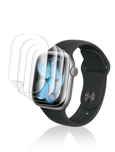 ICESPRING für Panzerglas für Apple Watch Series 11 42mm Schutzfolie, 4 Stück Weich TPU Kratzfest Panzerfolie, Fingerabdr...