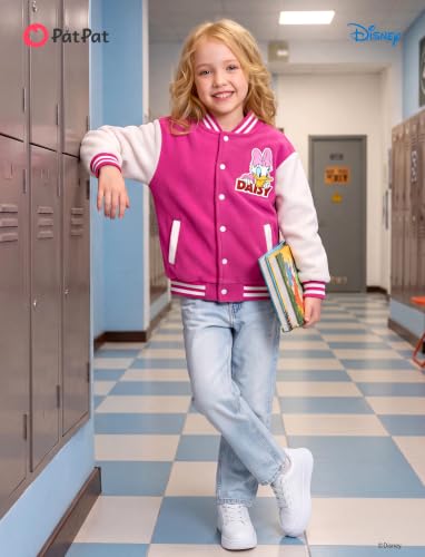 Image of Disney Kids Fleece Bomber Jacket, Varsity Outerwear with Pockets, 2-10Y