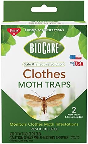 Enoz BioCare Clothes Moth Traps with Pheromone Lures, 2 Traps with Lures