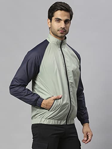Image of Dennis Lingo Polyester Regular Fit Full Sleeves Men's Color Block Shell Jacket with 2 Pockets - Casual Winterwear for Men