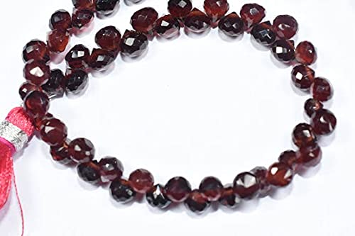 Grenat rouge naturel Mozambique perle oignon briolette facettée 4.5-5mm pour collier artisanat