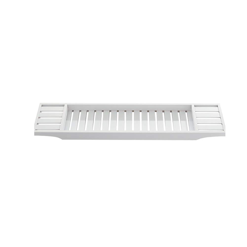Ruby Lil Resistente Durable Bañera Caddy, Bandeja De Lagrimapia Larga Bandeja Decoración De Baño, Bandeja para Bañera para Baño, Estante De Bañera Eco, Bañera Accesorios para El Hogar,Blanco