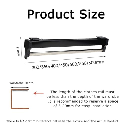 Support coulissant gain de place de 300 mm pour suspendre les foulards - 3