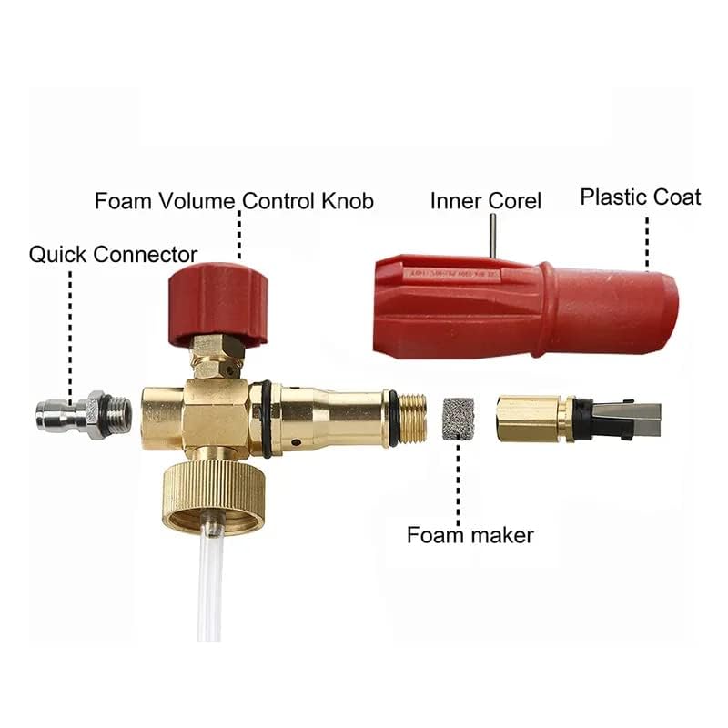 Image of TUQO Heavy Duty Adjustable Foam Lance 1L Bottle with Brass Nozzle & 1 Brass Quick Connector | Professional Series for Pressure Washers | High Foaming Car Wash Pack- TFL302