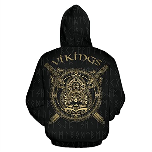Sweat à capuche Viking graphique Vegvisir mythologie nordique impression 3D - 2