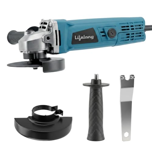 Image of Lifelong 850W Angle Grinder Machine | Electric Grinder | Metal Cutting Machine | 100mm /4 inch Disc Dia | 11000 RPM | Heavy Duty Full Copper Motor & Copper Armature | Metal, Marble, Tile & Stone | DIY Use