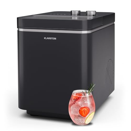 Klarstein IceCraft Eiswürfelmaschine - 12 kg/24 h, 6-Min.-Eiswürfel, 2 Größen, Automatische...