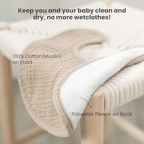 Image of Konssy 10-Pack Muslin Baby Bibs for Drooling and Teething