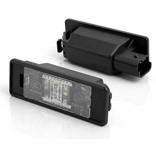 Huxiny Led Plaque Immatriculation pour Peugeot 208, 2 pièces éclairage De Plaque D'immatriculation Led pour Peugeot, L ed Lumière De Plaque D'immatriculation pour Pe ugeot, pour Peu geot, Noir.