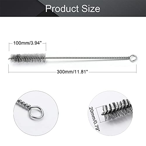 Image of Utoolmart Steel Wire Cleaning Brush - Spiral Power Cleaner, 0.8 x 12 inch, 2-pack