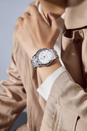 Image of London Fog Regent Collection Analog Quartz Watch for Men with Round Dial and Stainless Steel Strap, Metal Case, Date Display, Luminous Hands & Hour Markers, Water Resistant