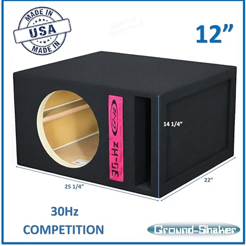 Image of 30HZ Reinforced Competition Single Ported Sub Box Sub Woofer Enclosure Speaker Box Car Audio Subwoofer Ground Shaker Box Ground-Shaker (Pink Plaque, 12 inch)