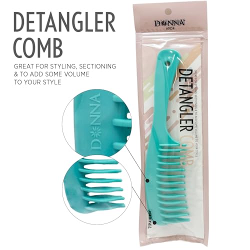 Peine desenredante DONNA doble fila mango ergonómico verde miniatura 2