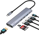 USB C Hub,7-in-1 USB C à USB Adaptateur,USB C à HDMI Hub dongle, avec 4K HDMI,PD 100W,3*USB-A,SD Lecteur de cartes.Universal USB C Adaptateur compatible avec iPad Pro,MacBook Pro/Air, Dell, Acer,HP,ASUS,iPhone 15