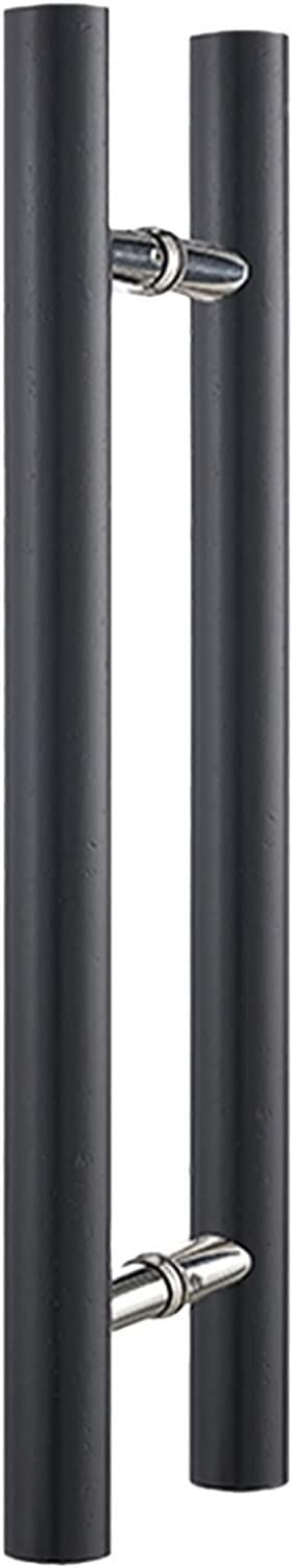 Circir Black H Shape Entry Door Handle,Rustic Round Wood Sliding Barn Door Handle, For Interior Exterior Gate, 15.7"/23.6"/31.5"(,80Cm/2.6Ft)