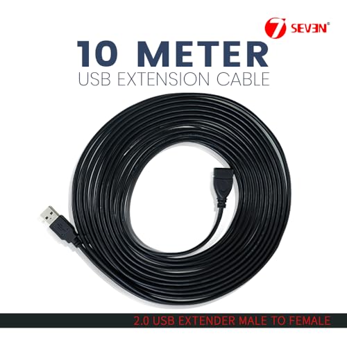 Image of 7SEVEN USB Cable 2.0 10 meters Extension Male-A to Female-A Suitable to Extend Mouse Printer Scanner Keyboard DVR NVR External HDD Device to Operate Conveniently