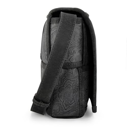 Image of Wrangler Woven Crossbody Bag for Women Vintage Floral Tooled Cross Body Purse