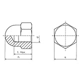 Tuerca sombrerete hexagonal M5 D1587-STAHL:A2K 194788 M5 DIN 1587, acero galvanizado, 10 unidades