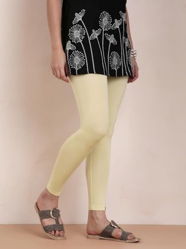 Image of TWIN BIRDS Women Viscose Ankle Leggings | Stretchable Kurti Wear Bottom