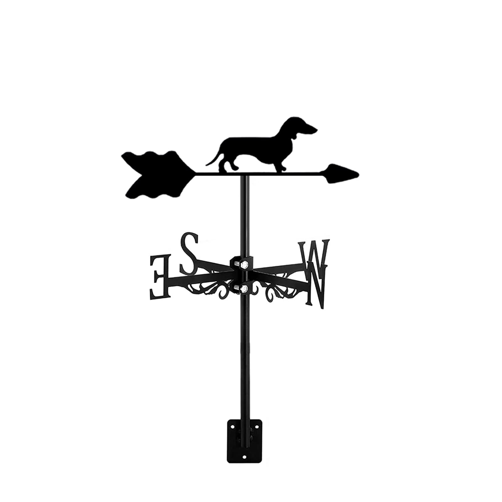 TAXXII Wind Vane Weathervane Dog Ornament Roof Mount, Direction Indicator Decoration Accessories for Farm, Yard, Cupola, Post, Barns, Sheds, Gardens,Dachshund/Chihuahua(Dachshund)