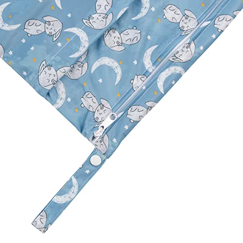 Image of Babygoal Wet Dry Bags for Baby Cloth Diapers, Washable Travel Bags, Beach, Pool, Gym Bag for Swimsuits & Wet Clothes with Two Zippered Pockets 3 Pack, 3LN28