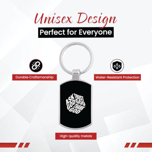 Image of Stylish Metal Keychains with Permanent Glossy Print - Inspirational Quotes & Spiritual Designs - Perfect Key chains for loved ones, Personal Use, Gifts & Return Gifts