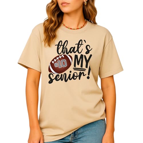 Personalized Senior Mom Football Shirt, That's My Senior T Shirt, Senior Night, Add Your Custom Player Number Black2