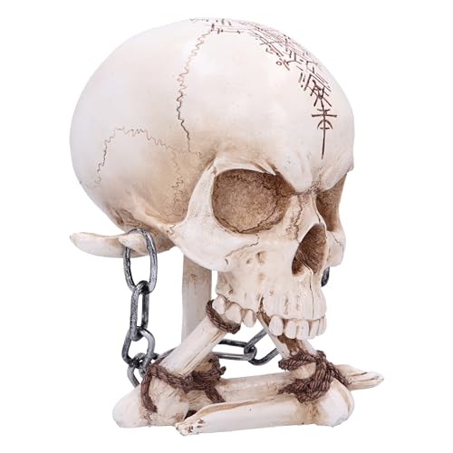 Nemesis Now Horror Skull Ornament, Resin, Natural Bone and Silver Chain, 14.5cm - Image 3