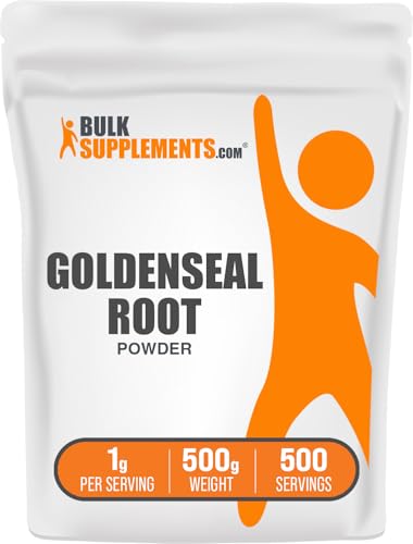 BulkSupplements.com Goldenseal Powder - Herbal Supplement Sourced from Goldenseal Root - Vegan & Gluten Free 1g per Serving 500g (1.1 lbs) (Pack of 1)
