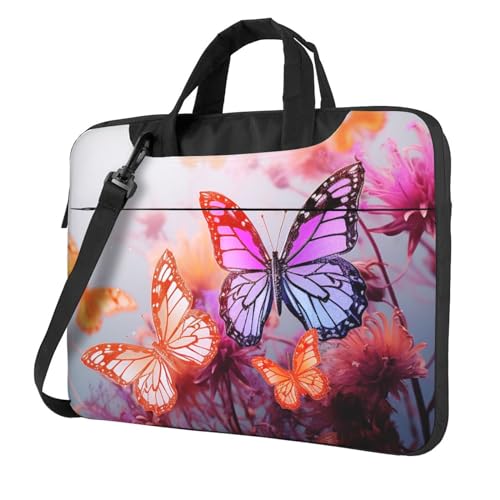 Sac à bandoulière pour ordinateur 15.6 pouces léger anti-rayures fleuri