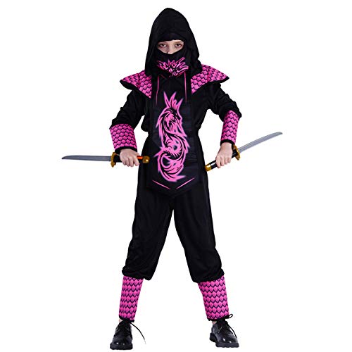 SEA HARE Kinder Mädchen Ninja Kostüm (S:4-6Jahre)